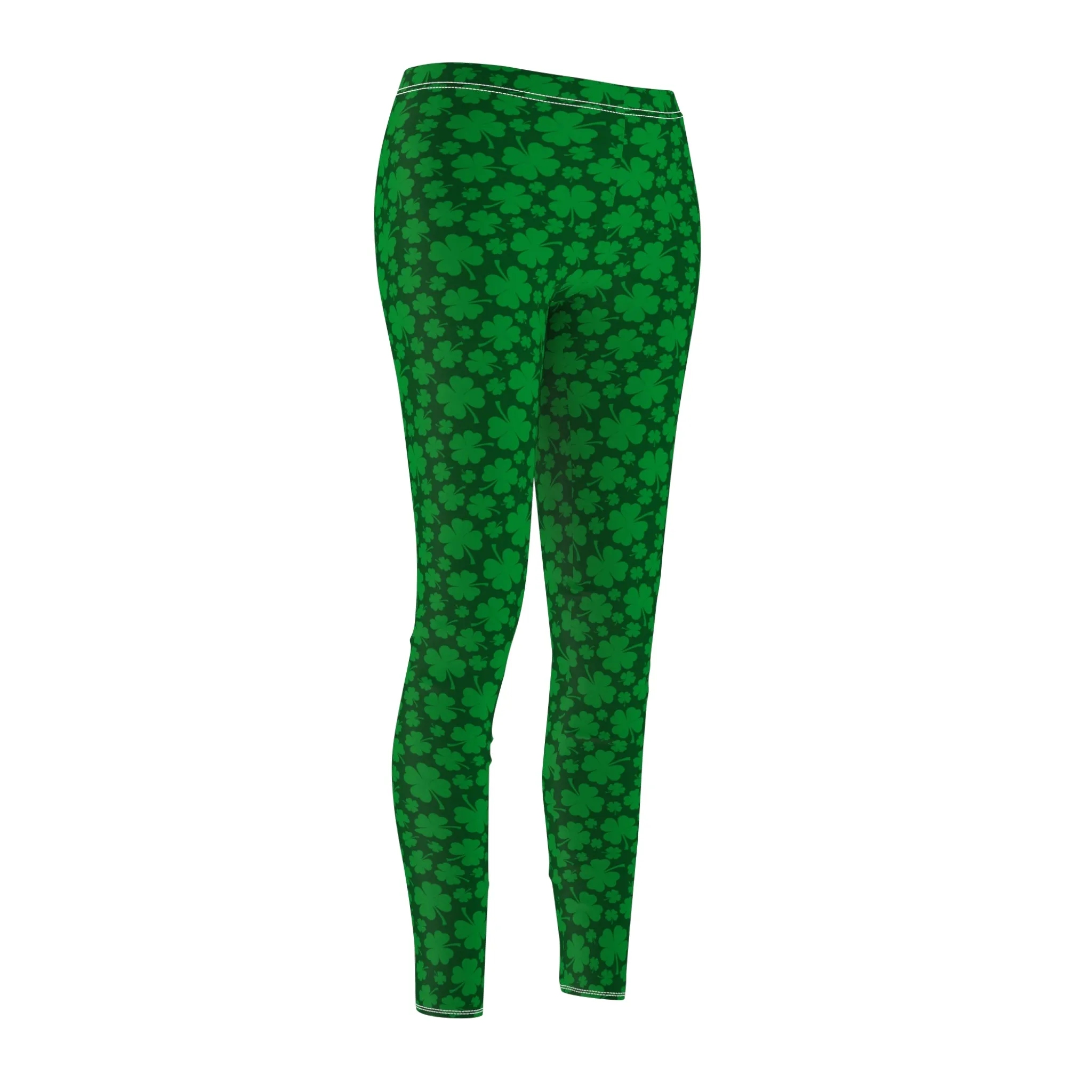 St Patricks Day Shamrock Womens Leggings Stretch Pants - Saiko Studio