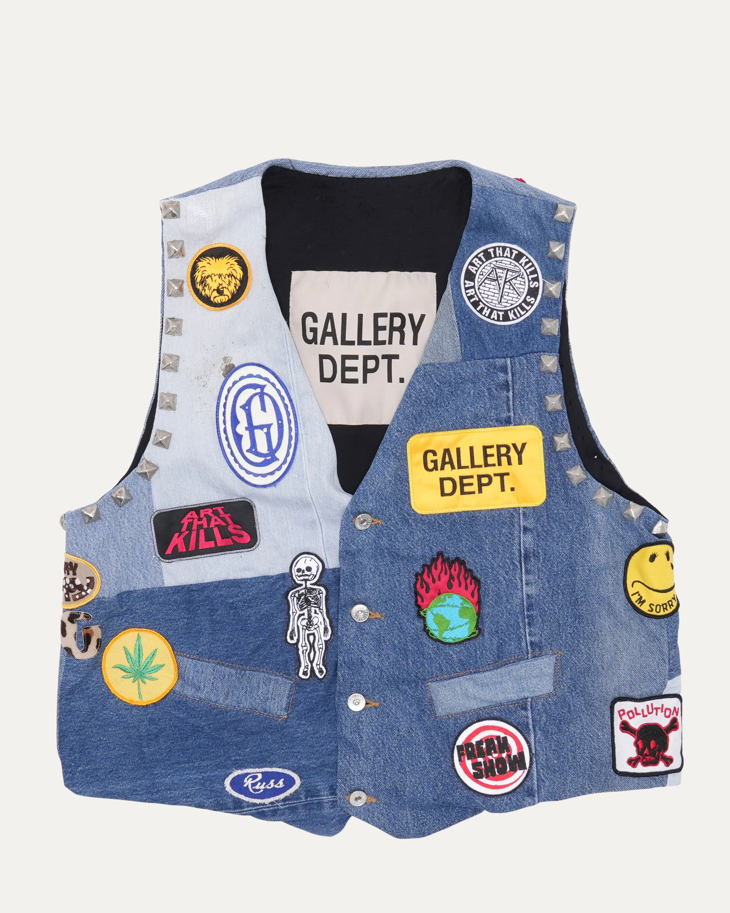 Studded Patchwork Vest