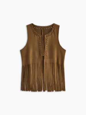 Suede Tassel Vest