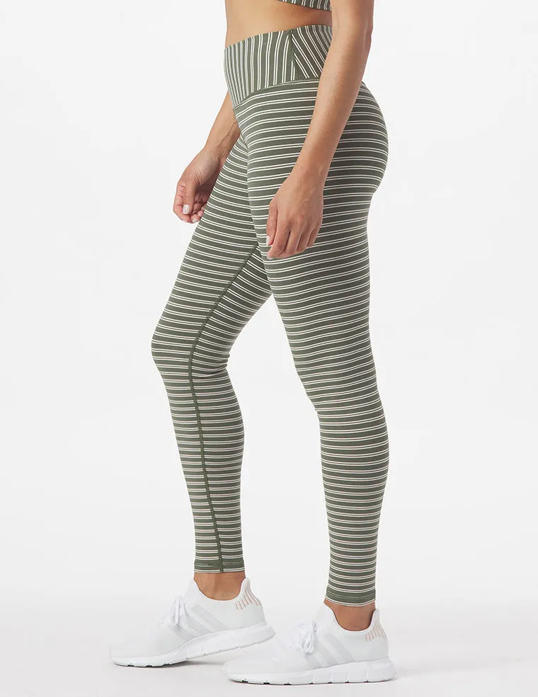 Sultry Legging: Moss & Oatmilk Stripe