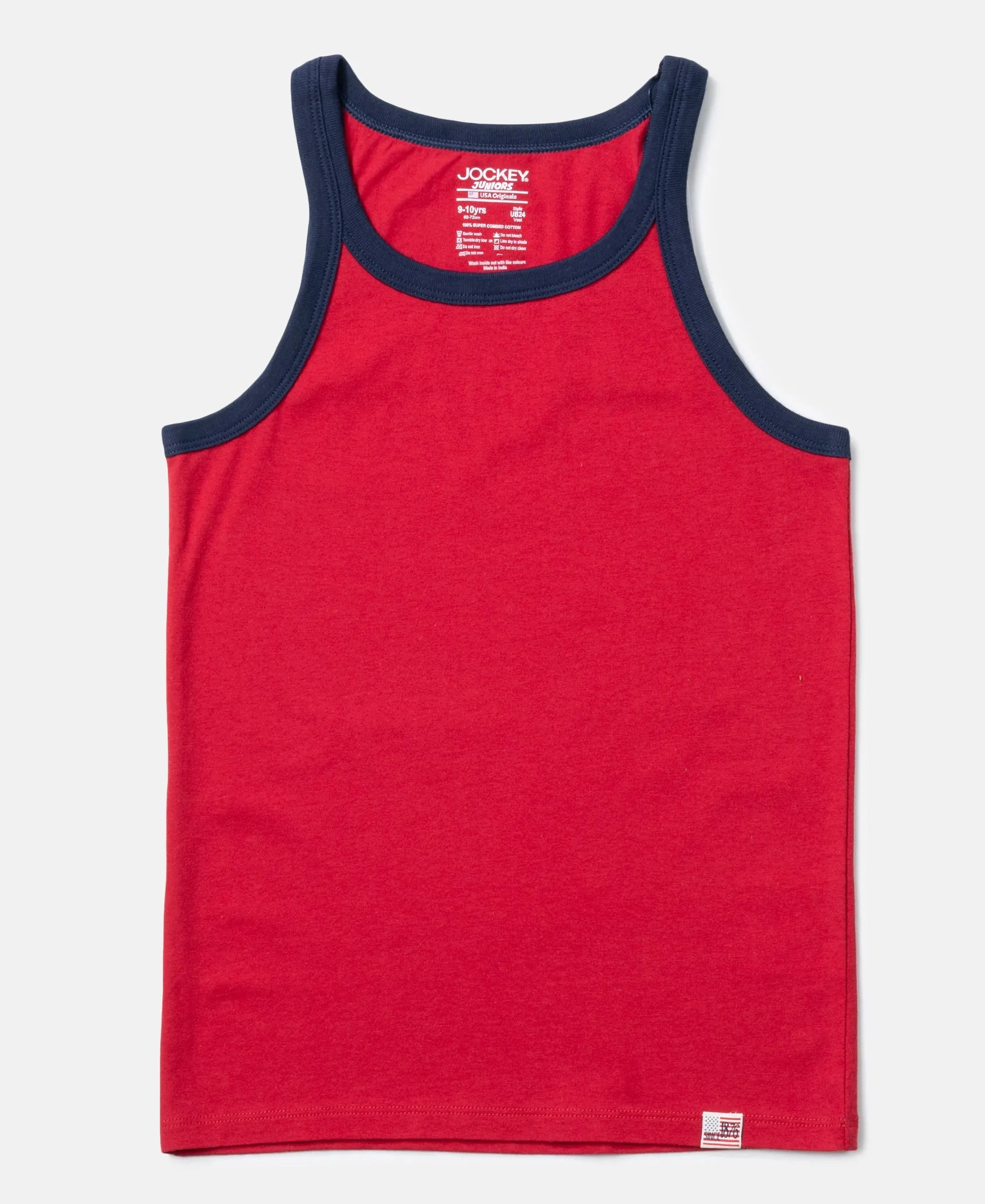 Super Combed Cotton Printed Round Neck Sleeveless Vest - Ultimate Grey & Chilli Pepper (Pack of 2)