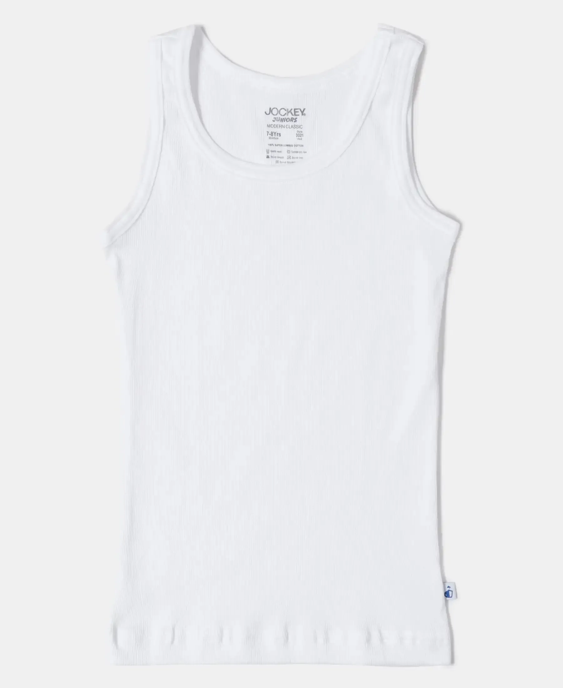Super Combed Cotton Rib Fabric Sleeveless Vest - White (Pack of 2)