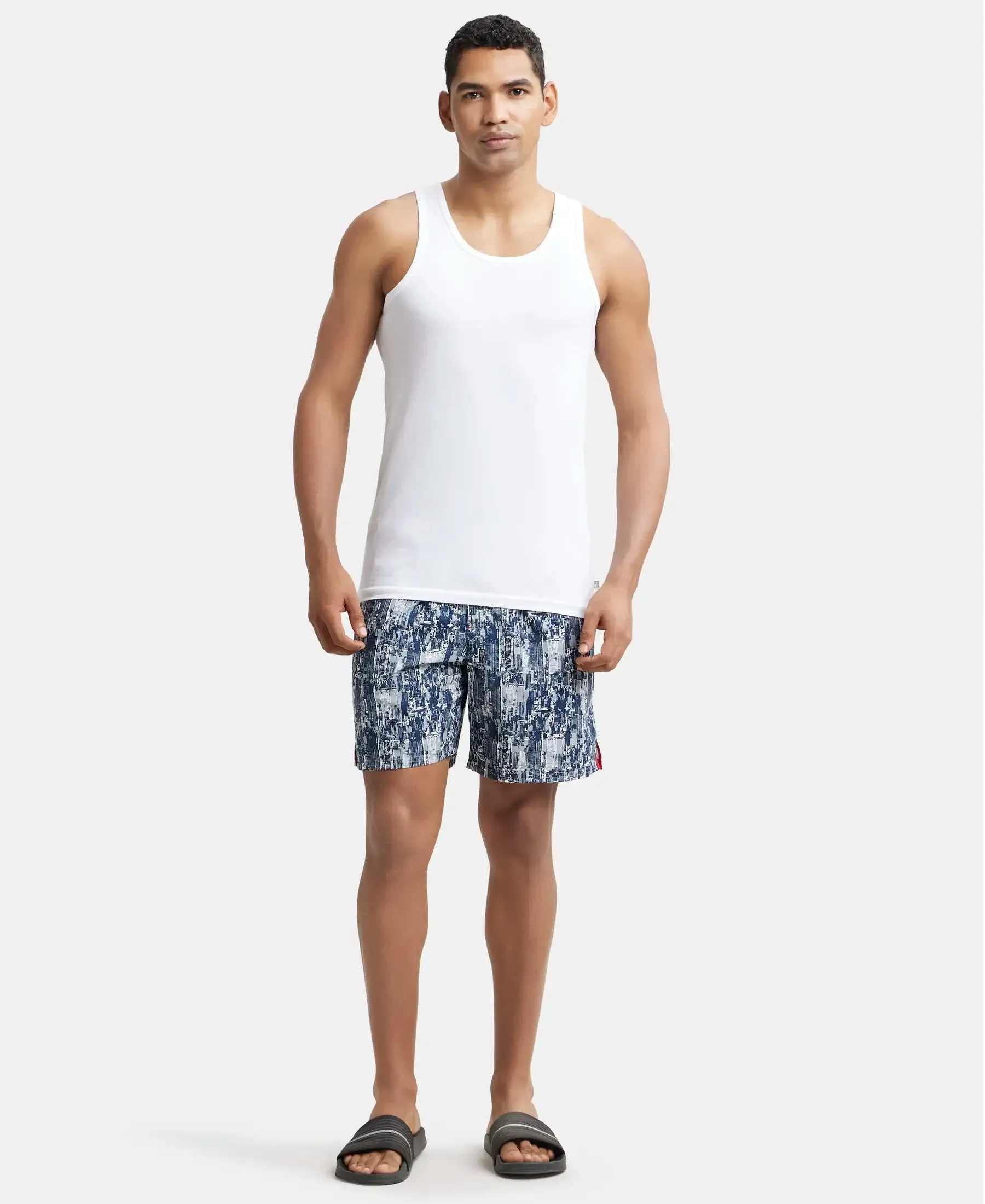 Super Combed Cotton Round Neck Sleeveless Vest - White (Pack of 2)