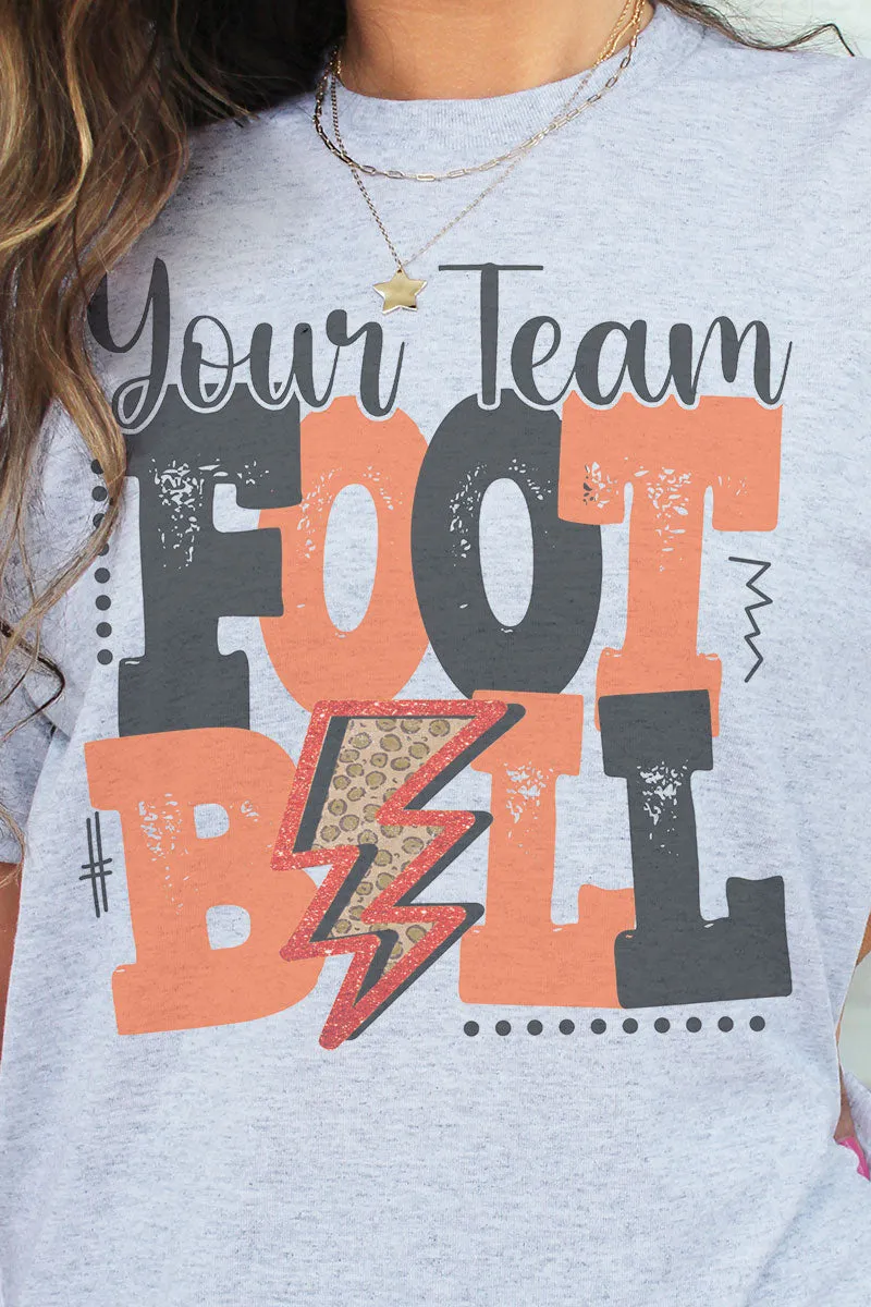 Team Name Football Orange & Black Dri-Power 50/50 Tee