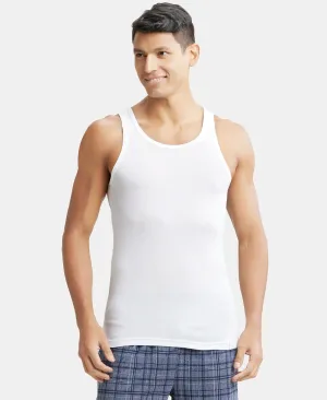 Tencel Micro Modal Cotton Rib Sleeveless Vest with Extended Length - White