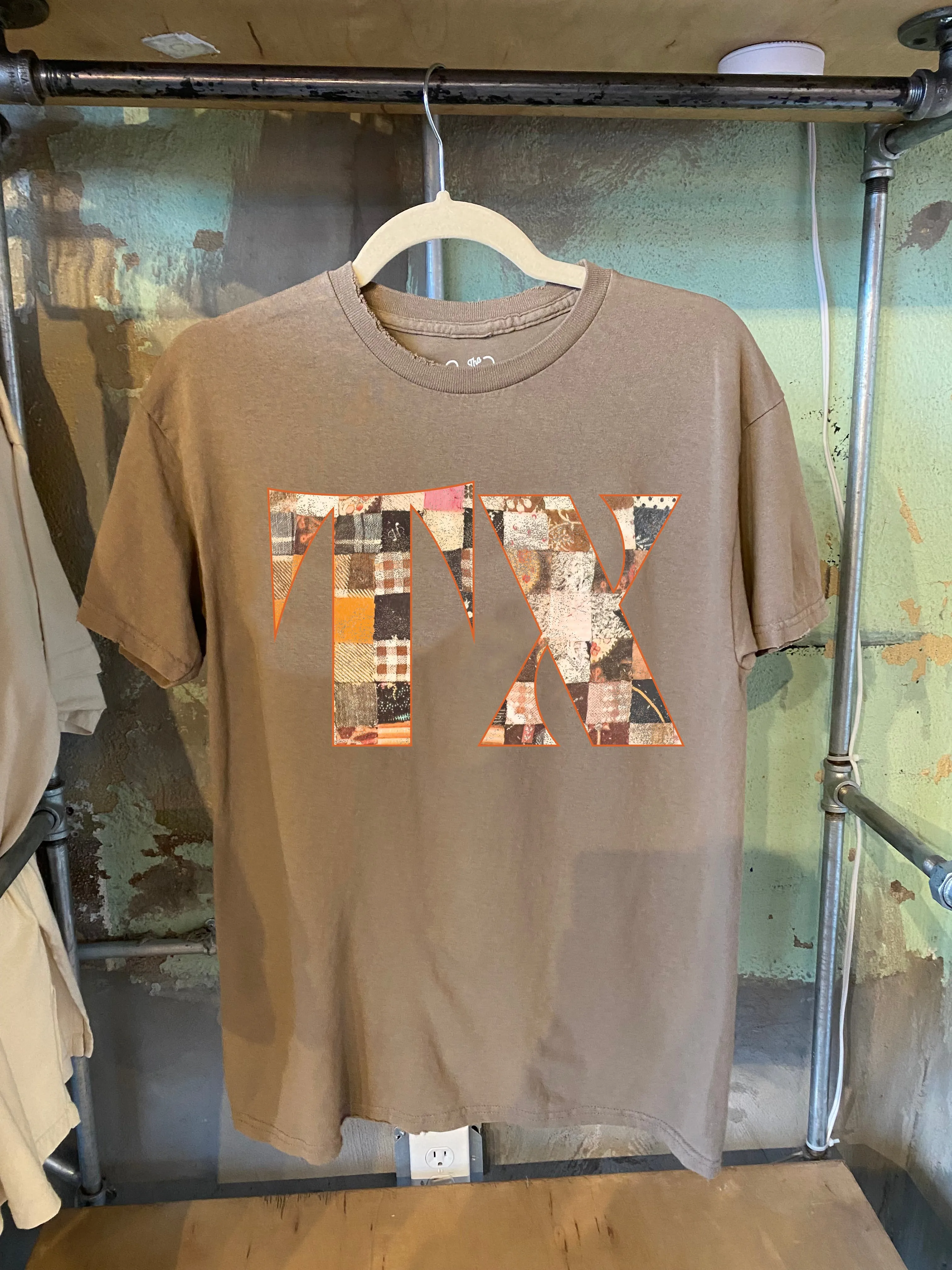 Texas Quilt Brown Thrifted Tee (FINAL SALE)