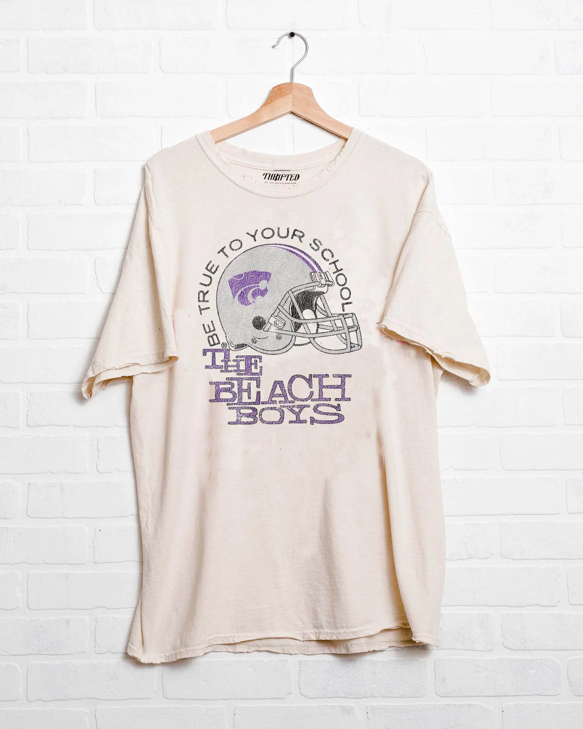 The Beach Boys KSU Wildcats True To Your School Off White Thrifted Tee