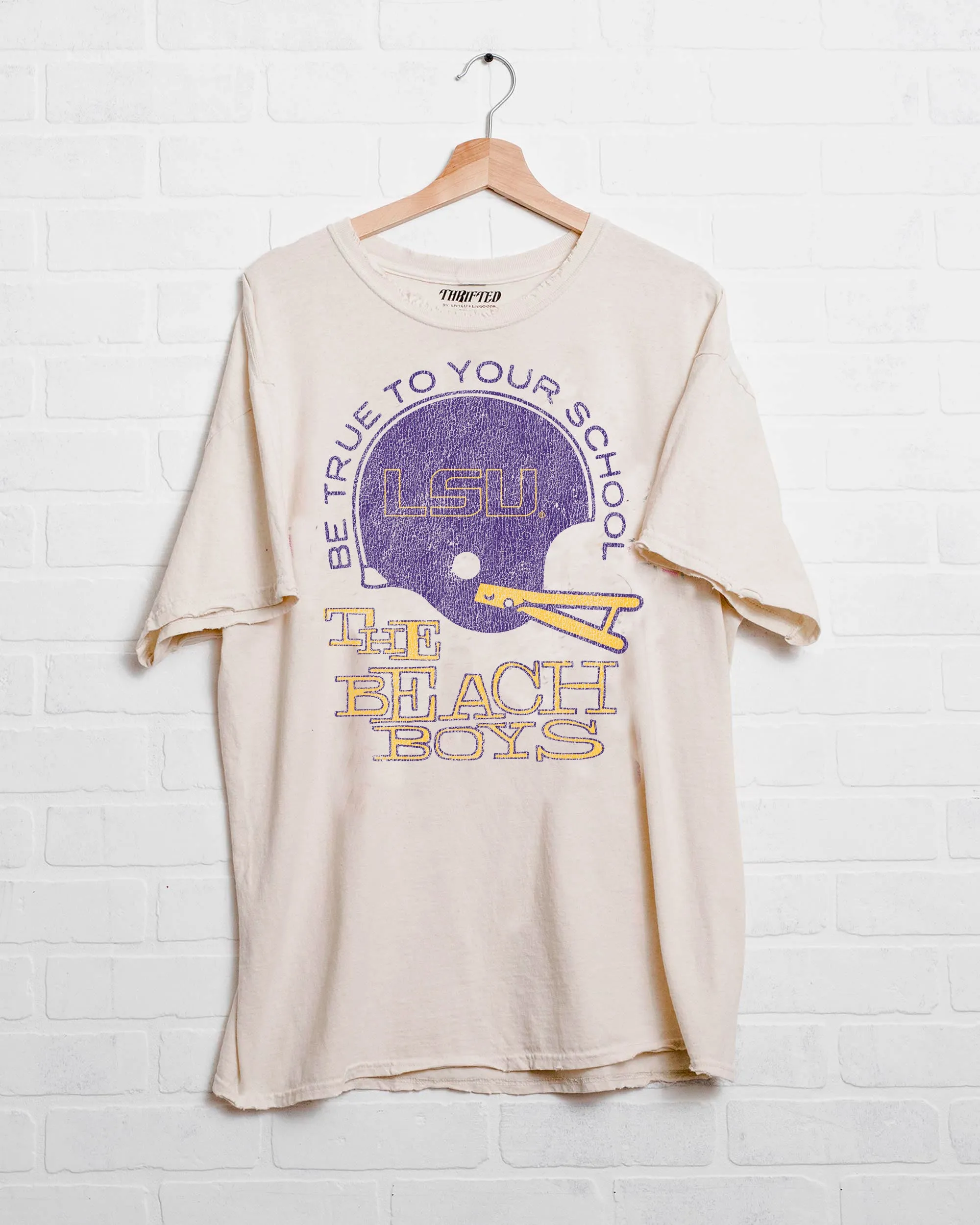 The Beach Boys LSU Tigers True To Your School Off White Thrifted Tee