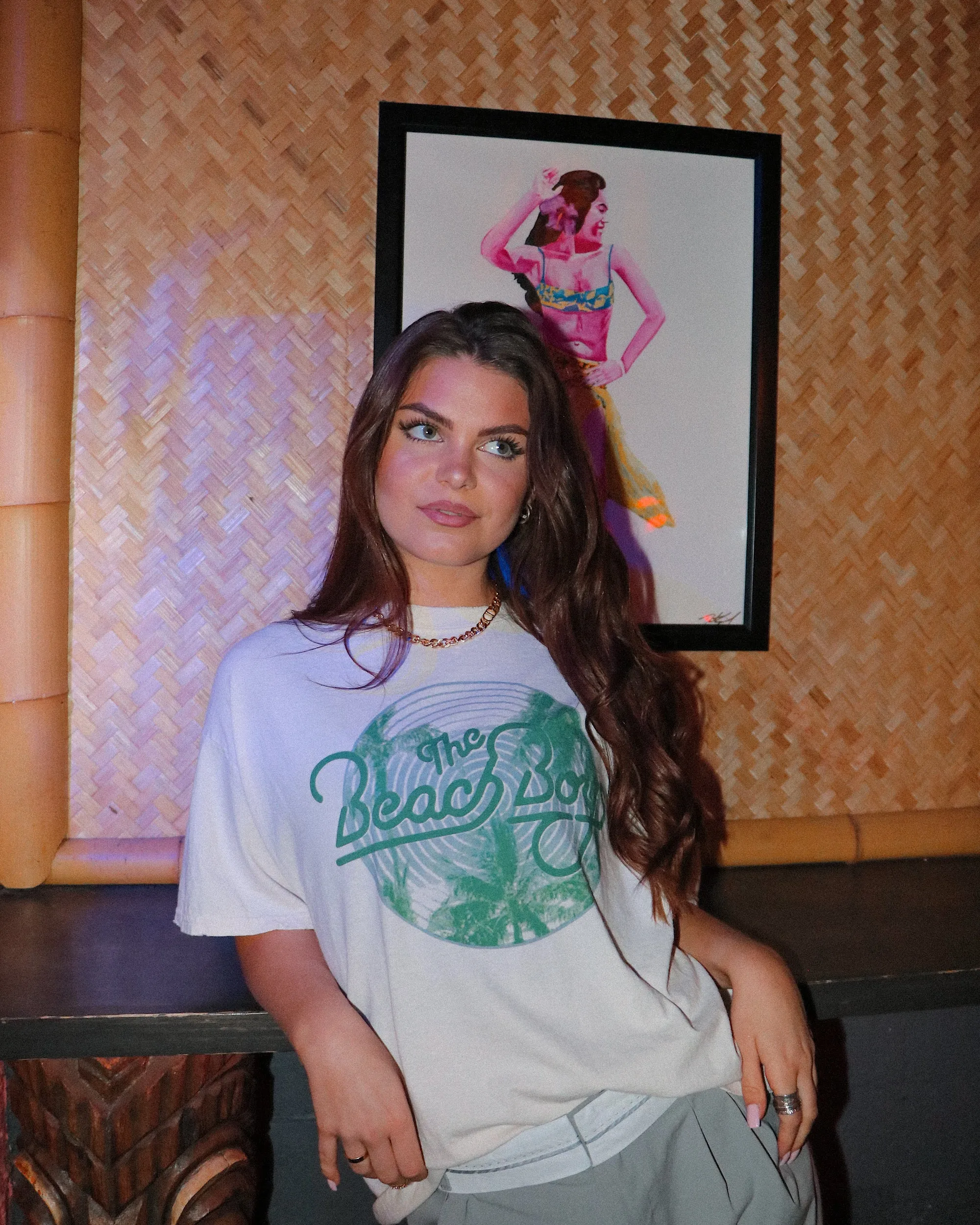 The Beach Boys Palm Circle Off White Thrifted Tee