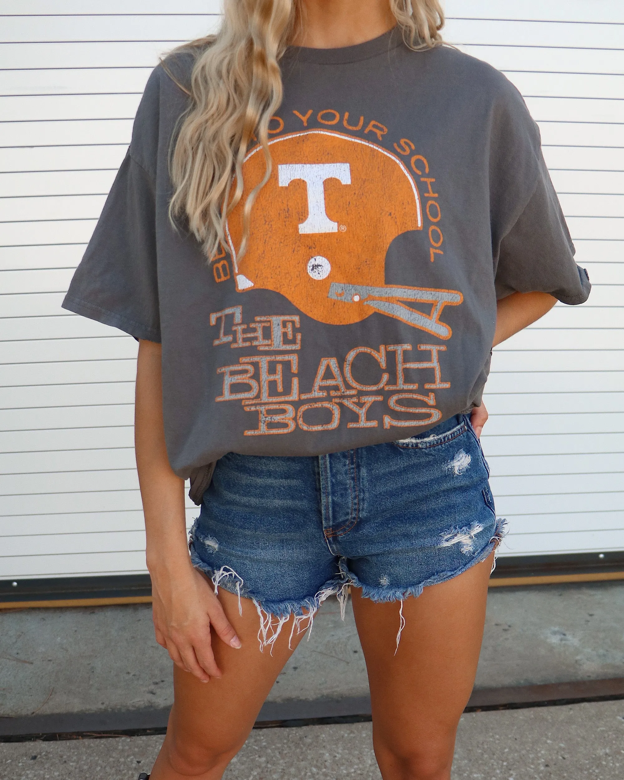 The Beach Boys Tennessee True To Your School Charcoal Thrifted Tee