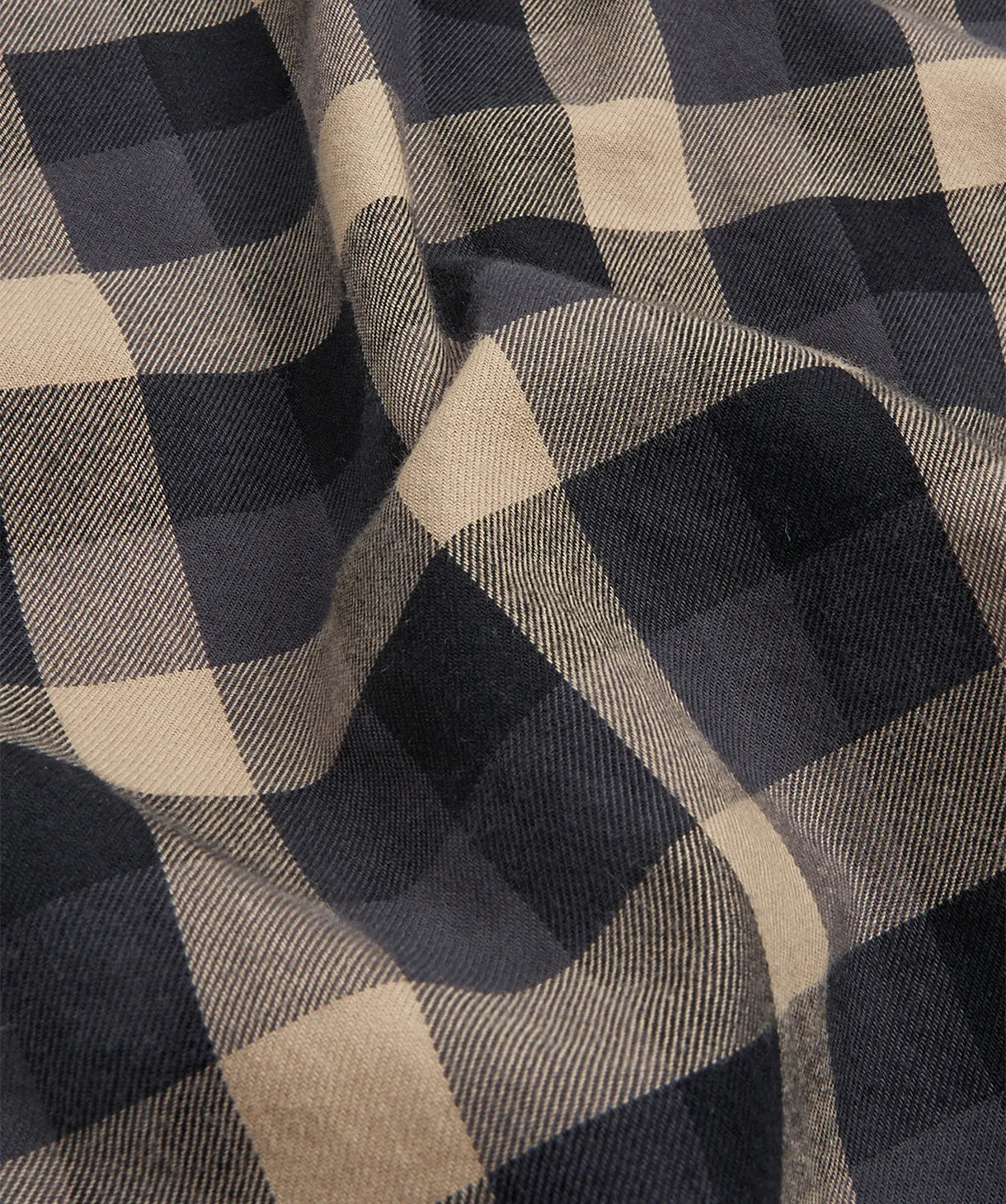 The Birch Ls Shirt - Camel Charcoal
