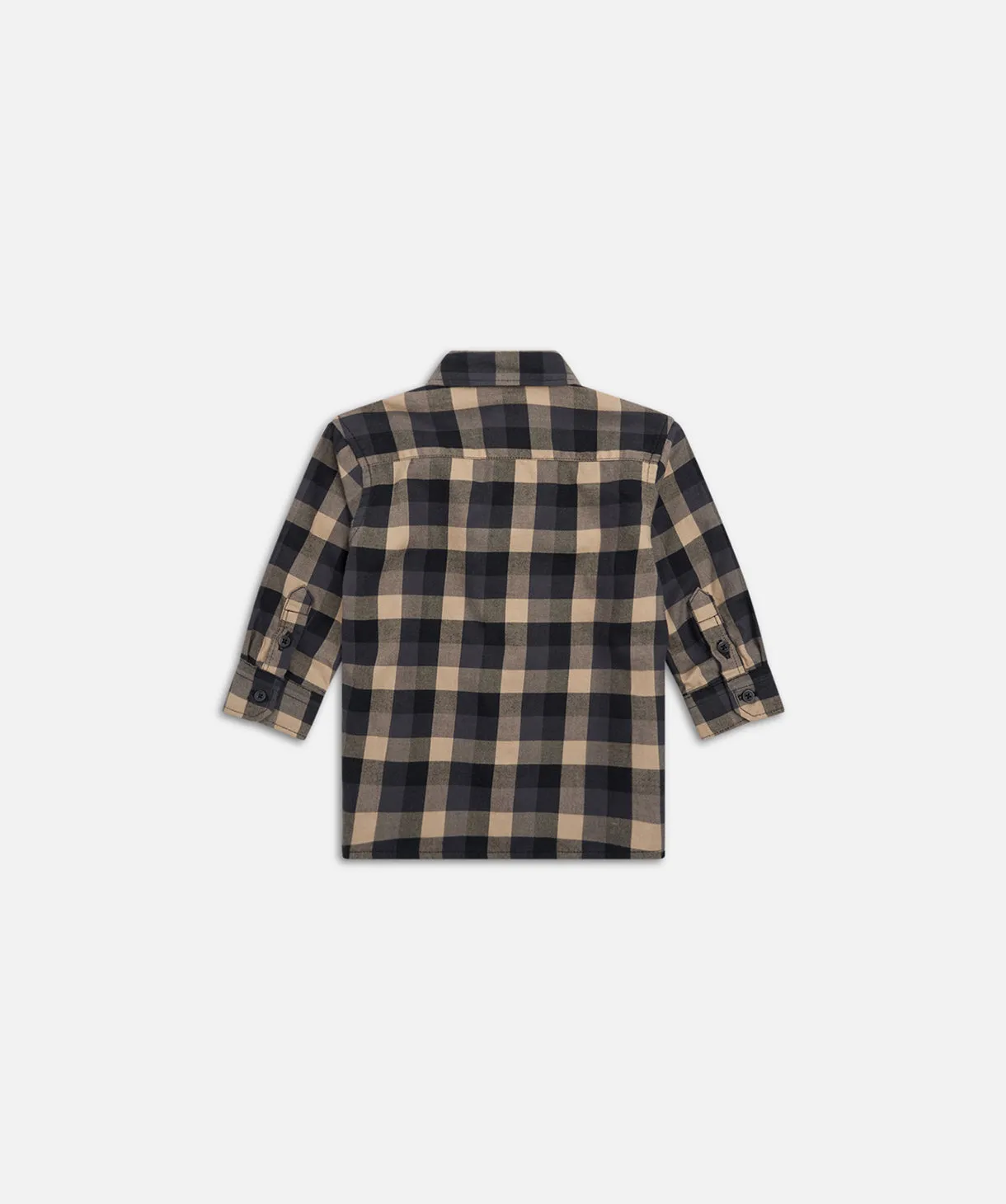 The Birch Ls Shirt - Camel Charcoal