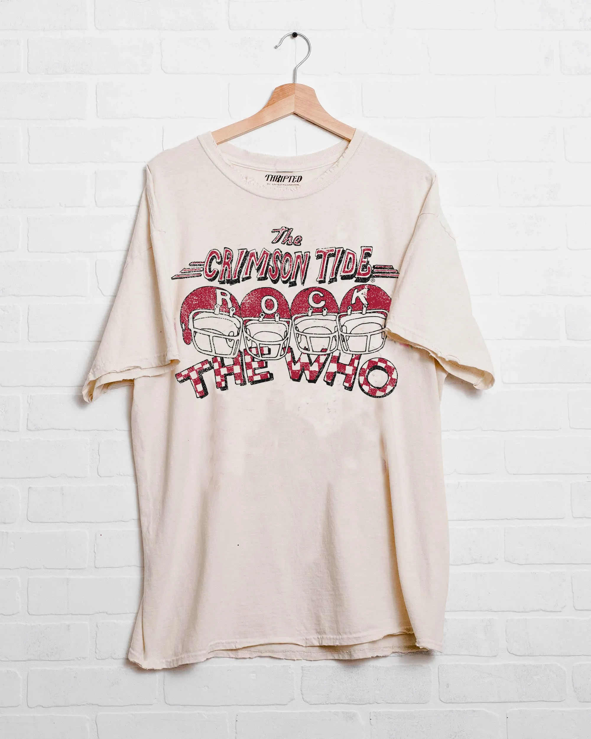 The Who University of Alabama Rock Off White Thrifted Tee