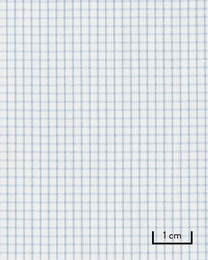 Thomas Mason Light Blue Grid Poplin 100s