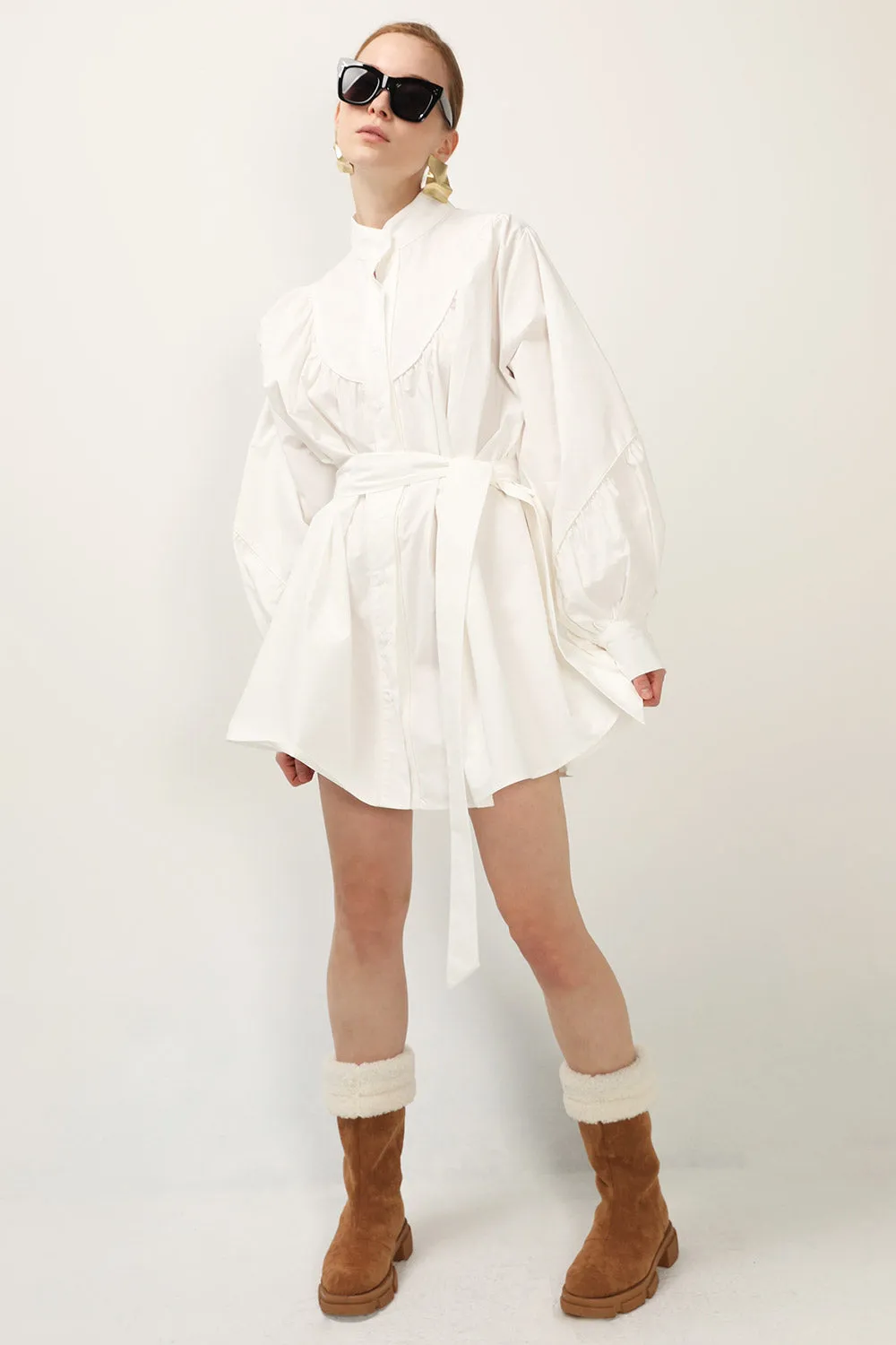 Tori Piping Detail Shirt Dress