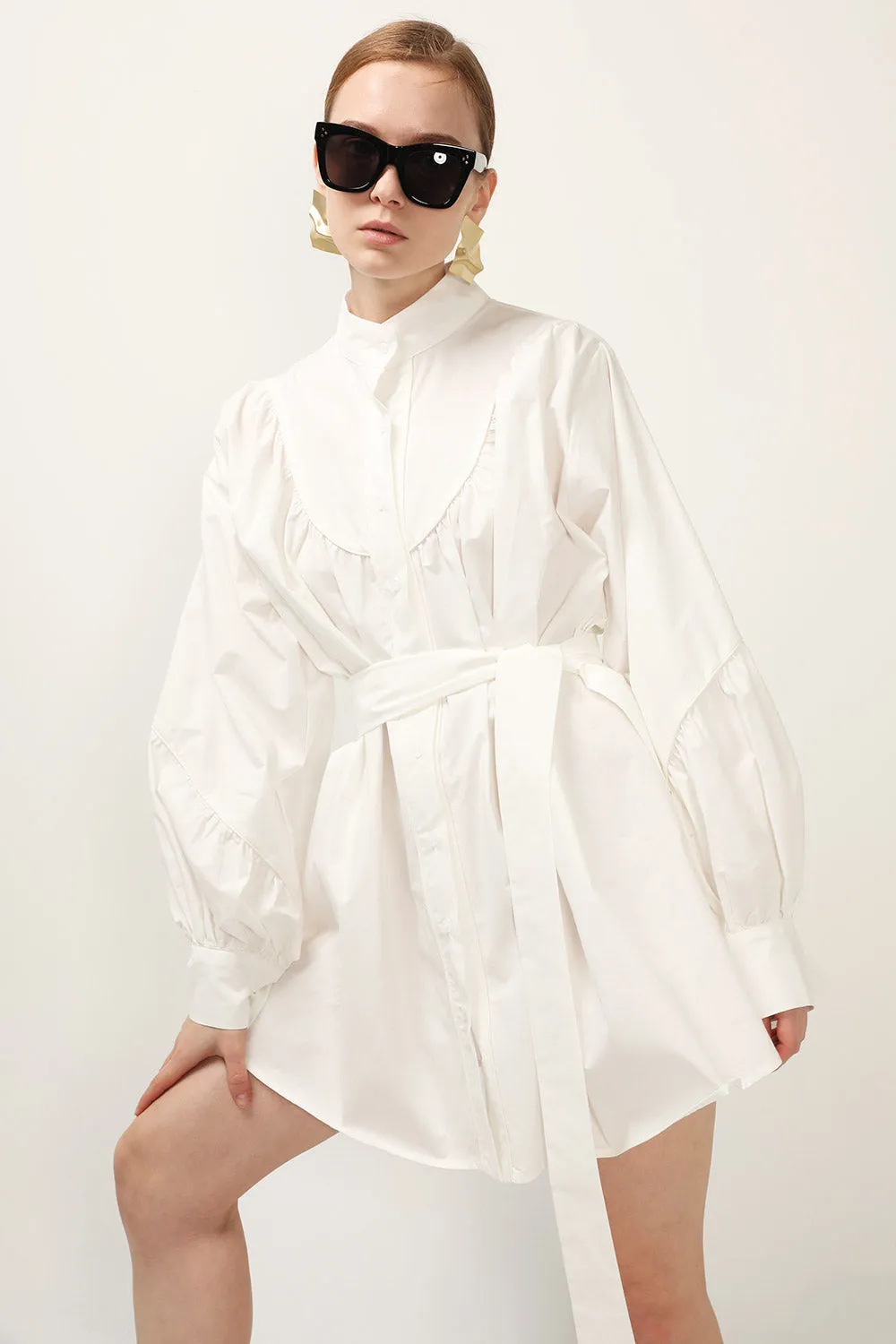 Tori Piping Detail Shirt Dress