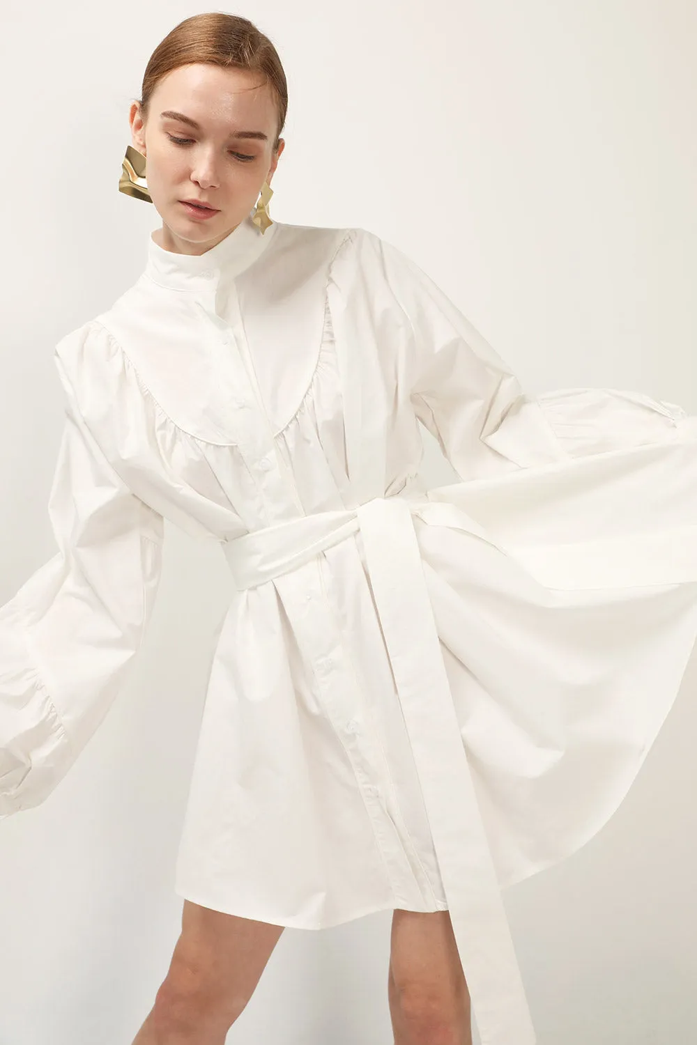 Tori Piping Detail Shirt Dress