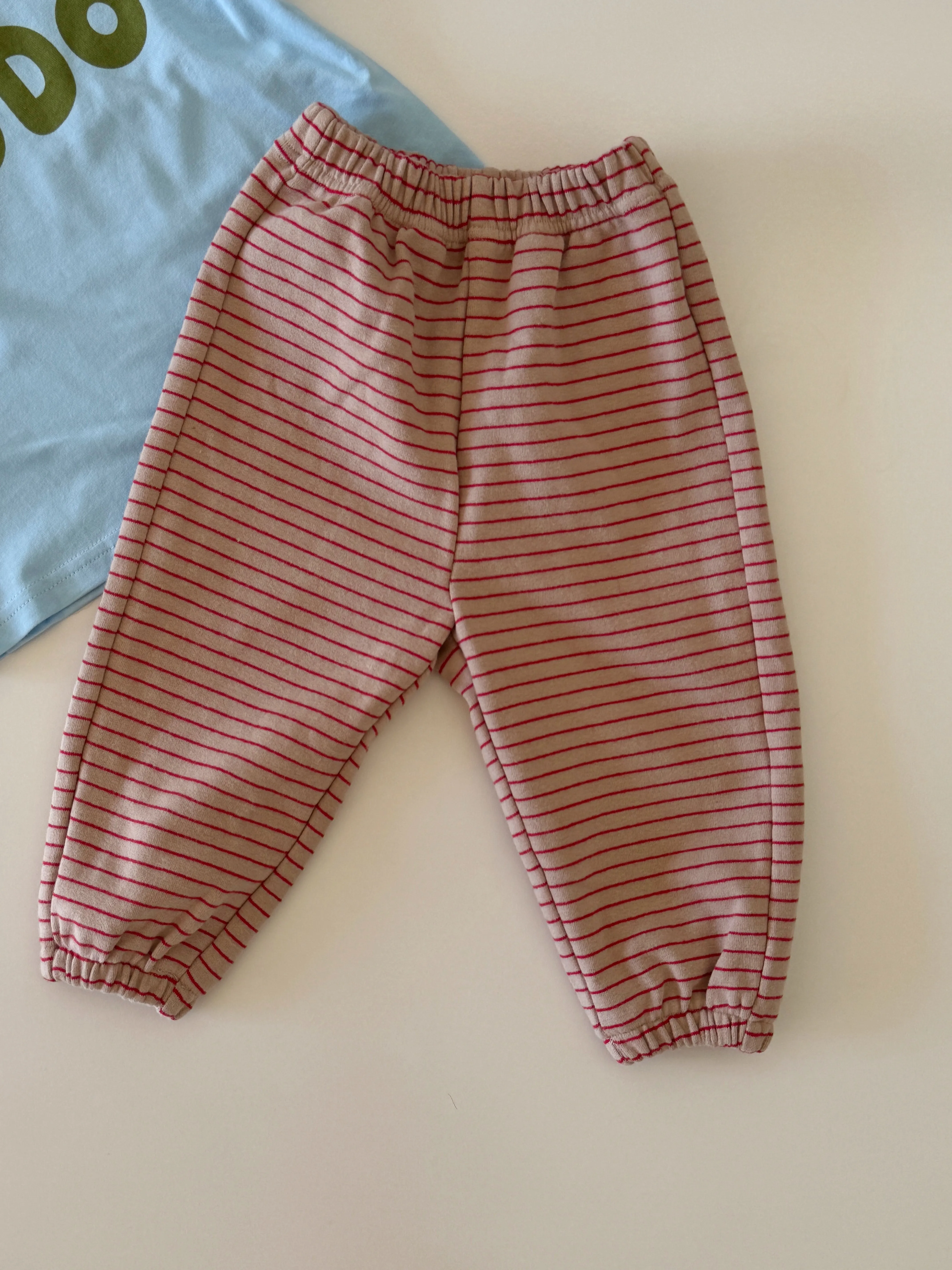 Tracky dacks - cream/red stripe