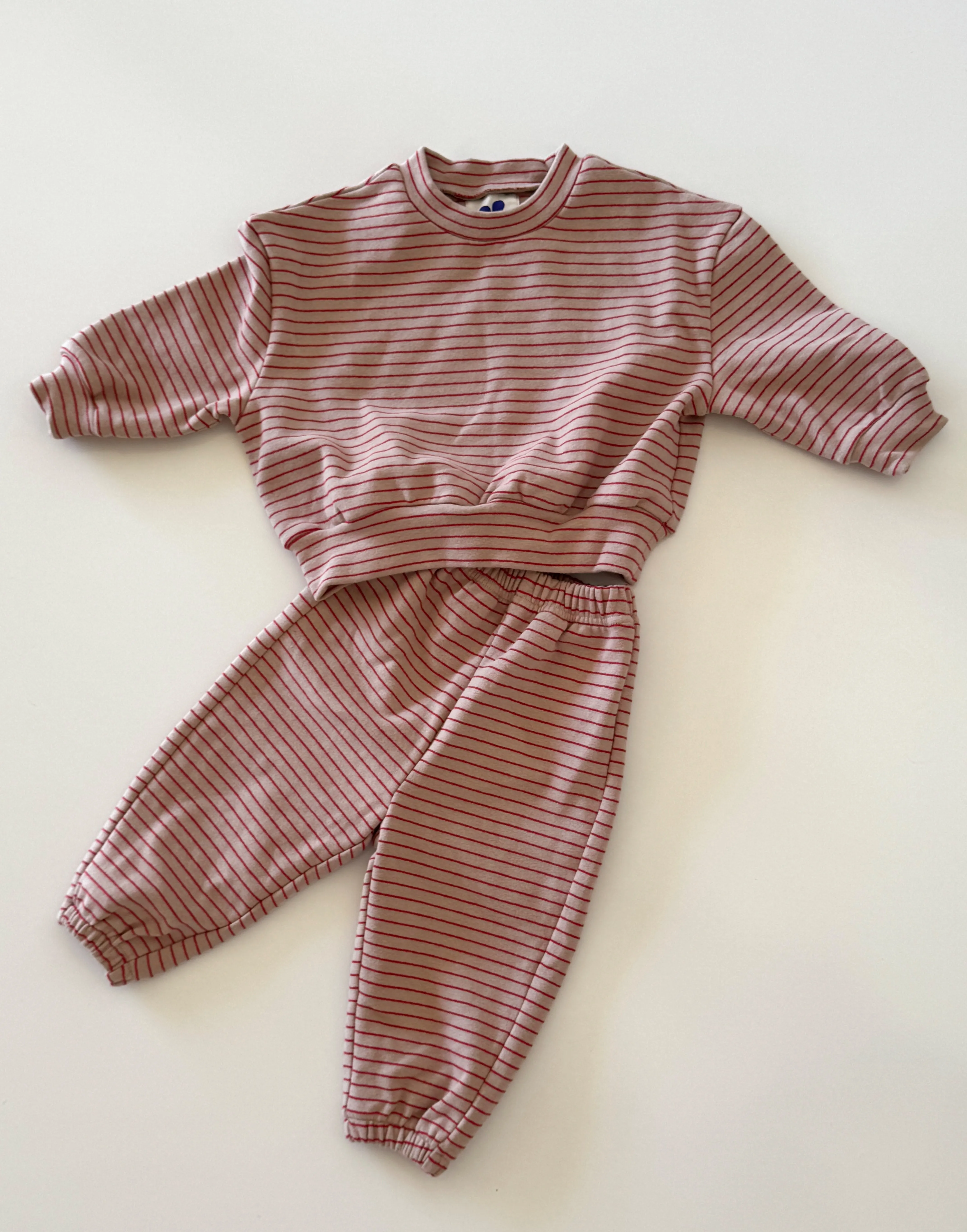 Tracky dacks - cream/red stripe