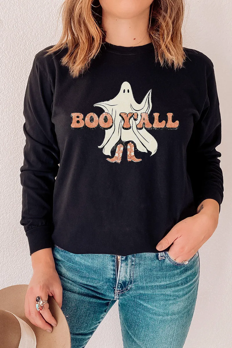 Two Steppin' Boo Y'all DryBlend Adult Long Sleeve Tee