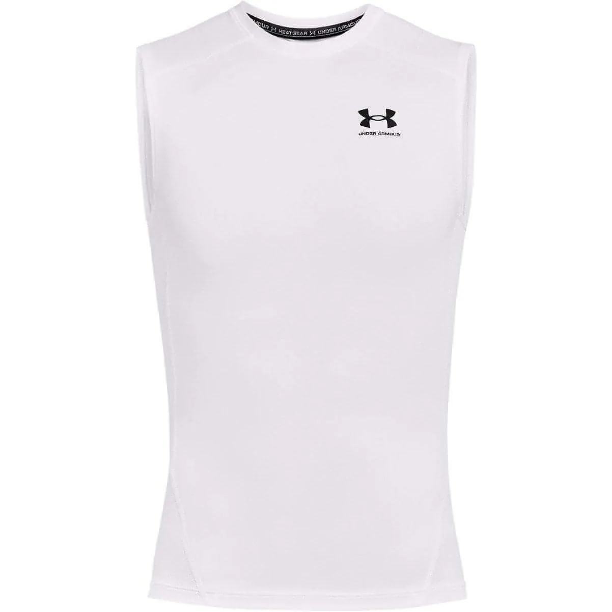 Under Armour HeatGear Armour Mens Sleeveless Compression Top - White