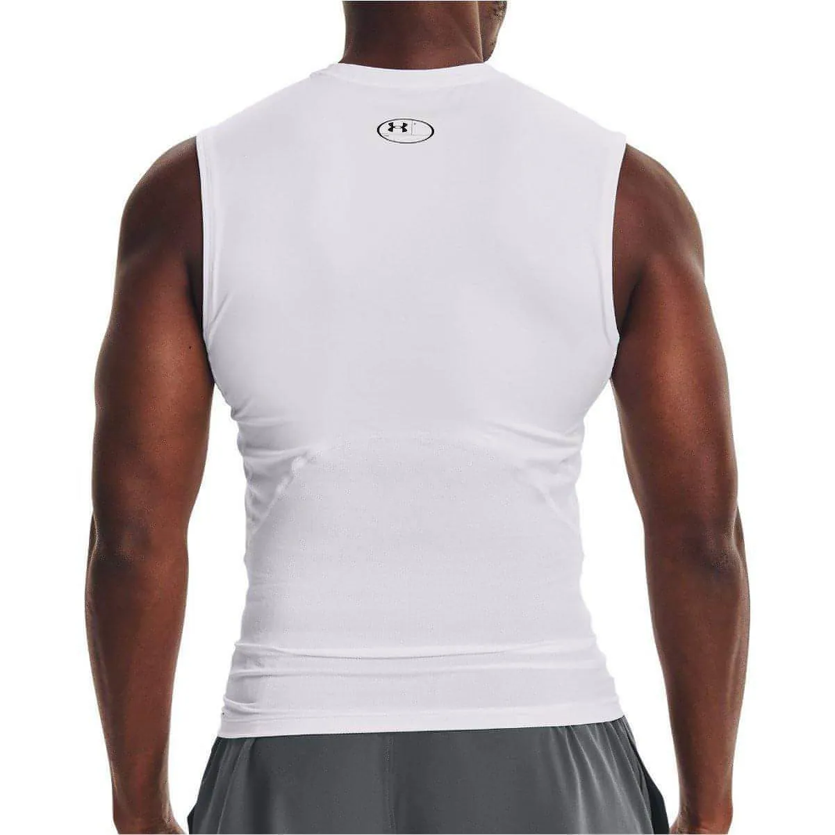 Under Armour HeatGear Armour Mens Sleeveless Compression Top - White
