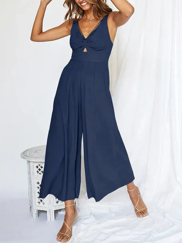 V Neck Cutout High-Waist Jumpsuits (Buy 2 Vip Shipping)