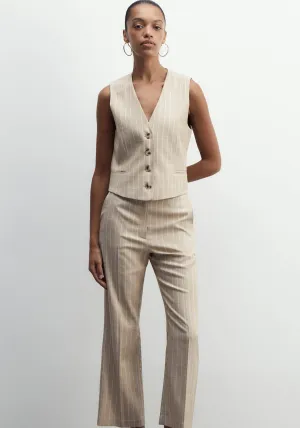 V-Neck Vest - Print Camel