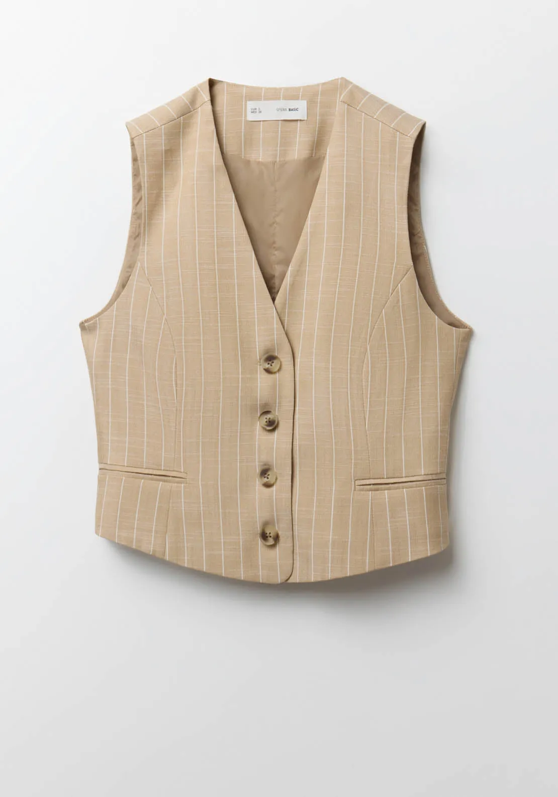 V-Neck Vest - Print Camel