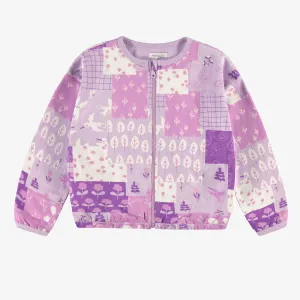Veste mauve à imprimé patchwork, enfant||Purple vest with patchwork print, child