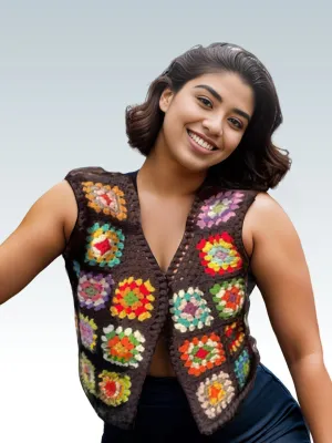 Vibrant Patchwork Squares Vest
