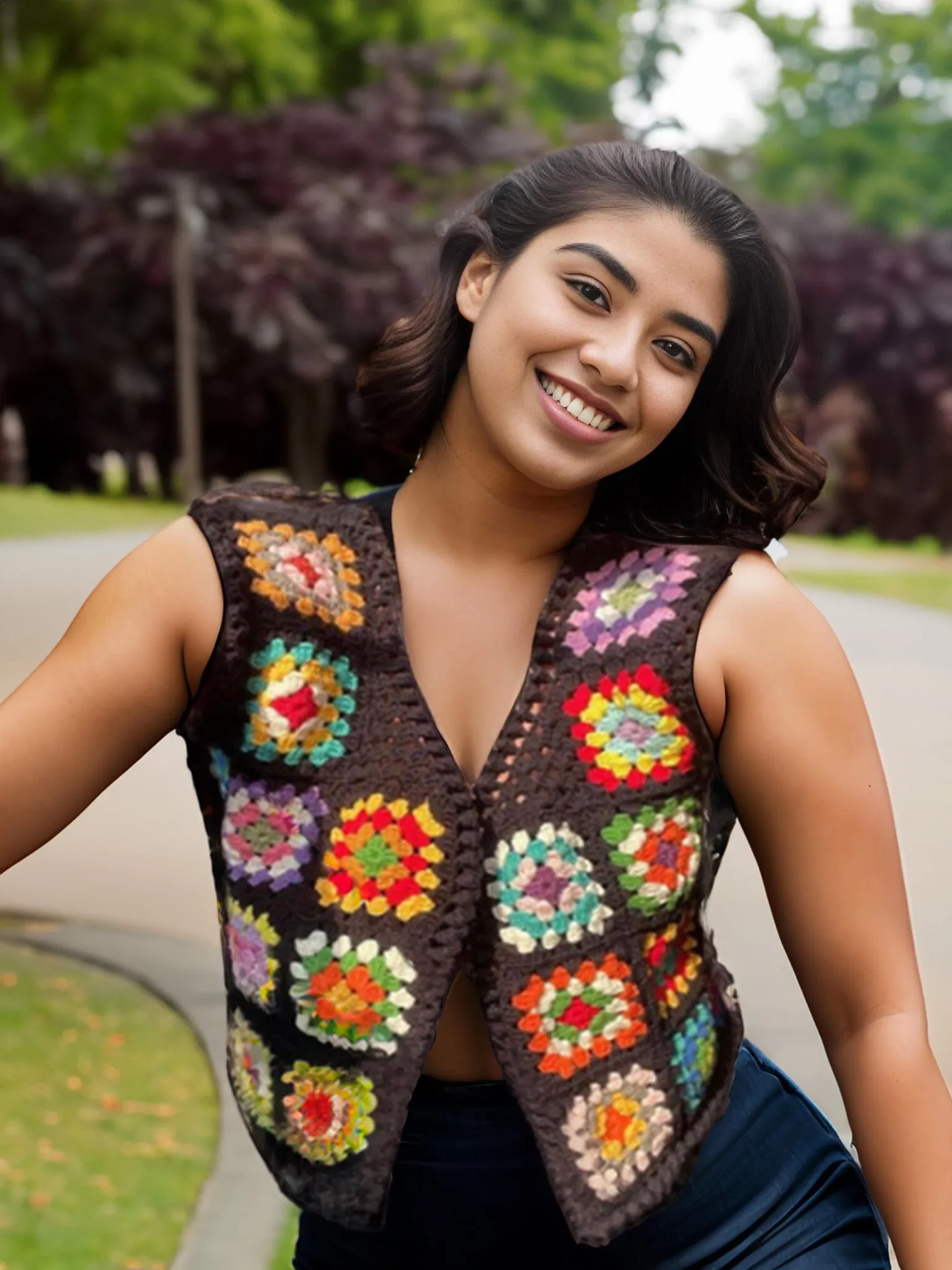 Vibrant Patchwork Squares Vest