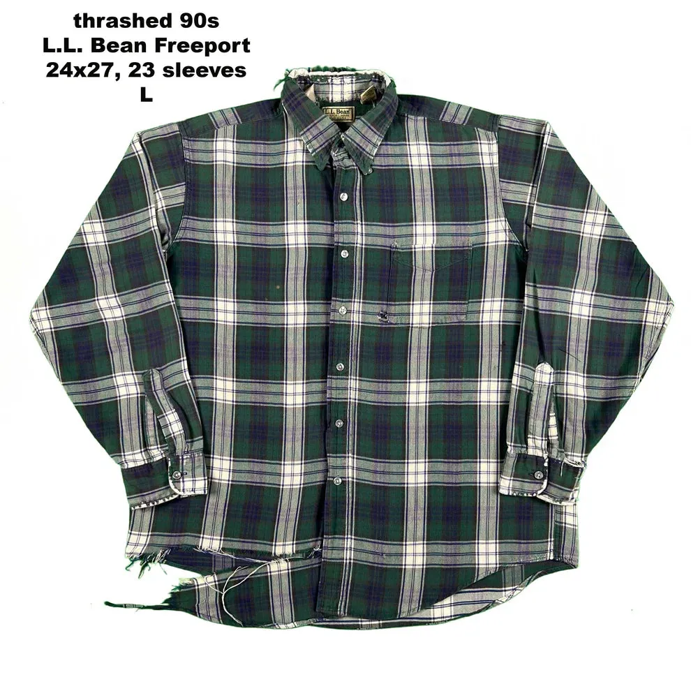 Vintage 100% Cotton L.L. Bean Flannels- SELECT SHIRT