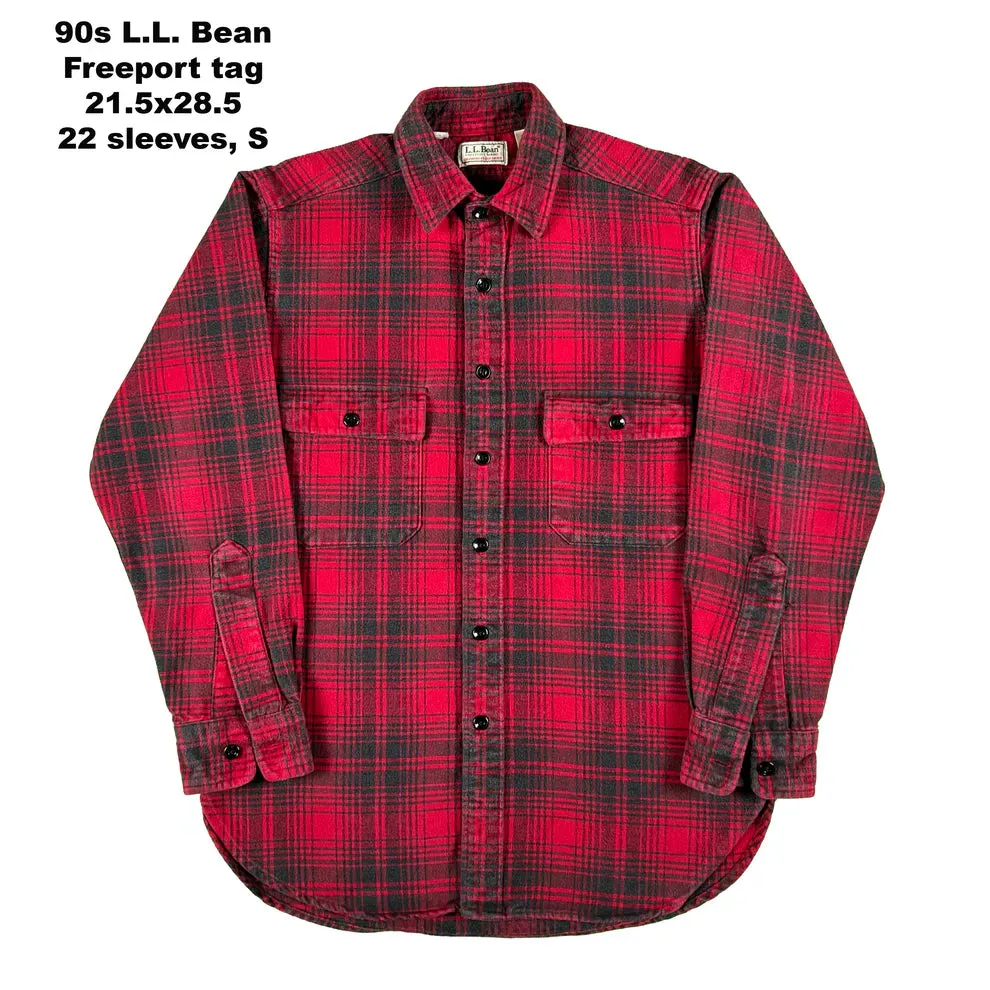 Vintage 100% Cotton L.L. Bean Flannels- SELECT SHIRT