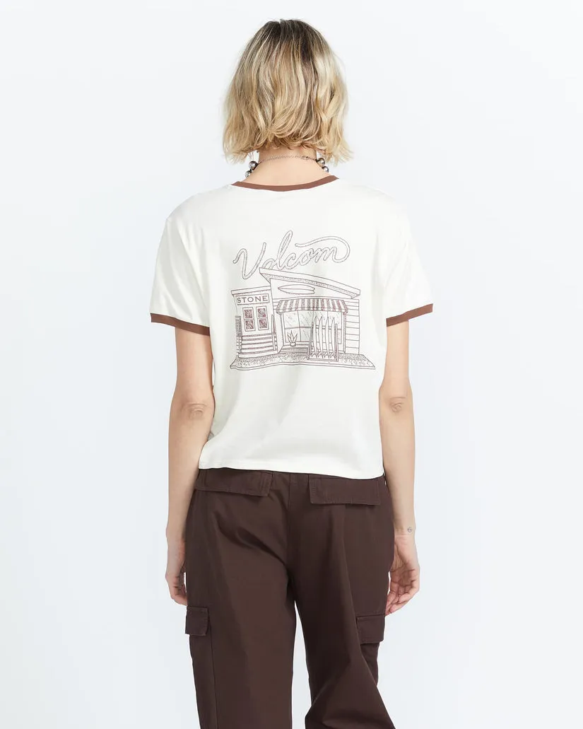 Volcom Meet Me There Ringer Womens Tee - Bone