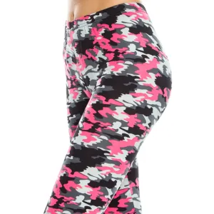 Vulcinity Pink Camouflage Print Leggings