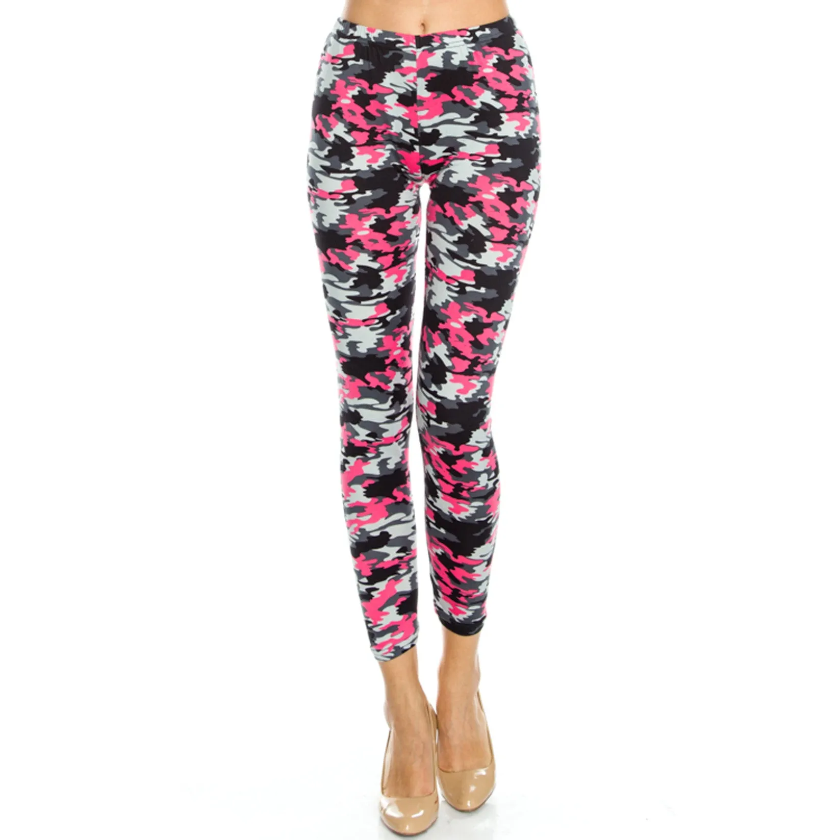 Vulcinity Pink Camouflage Print Leggings
