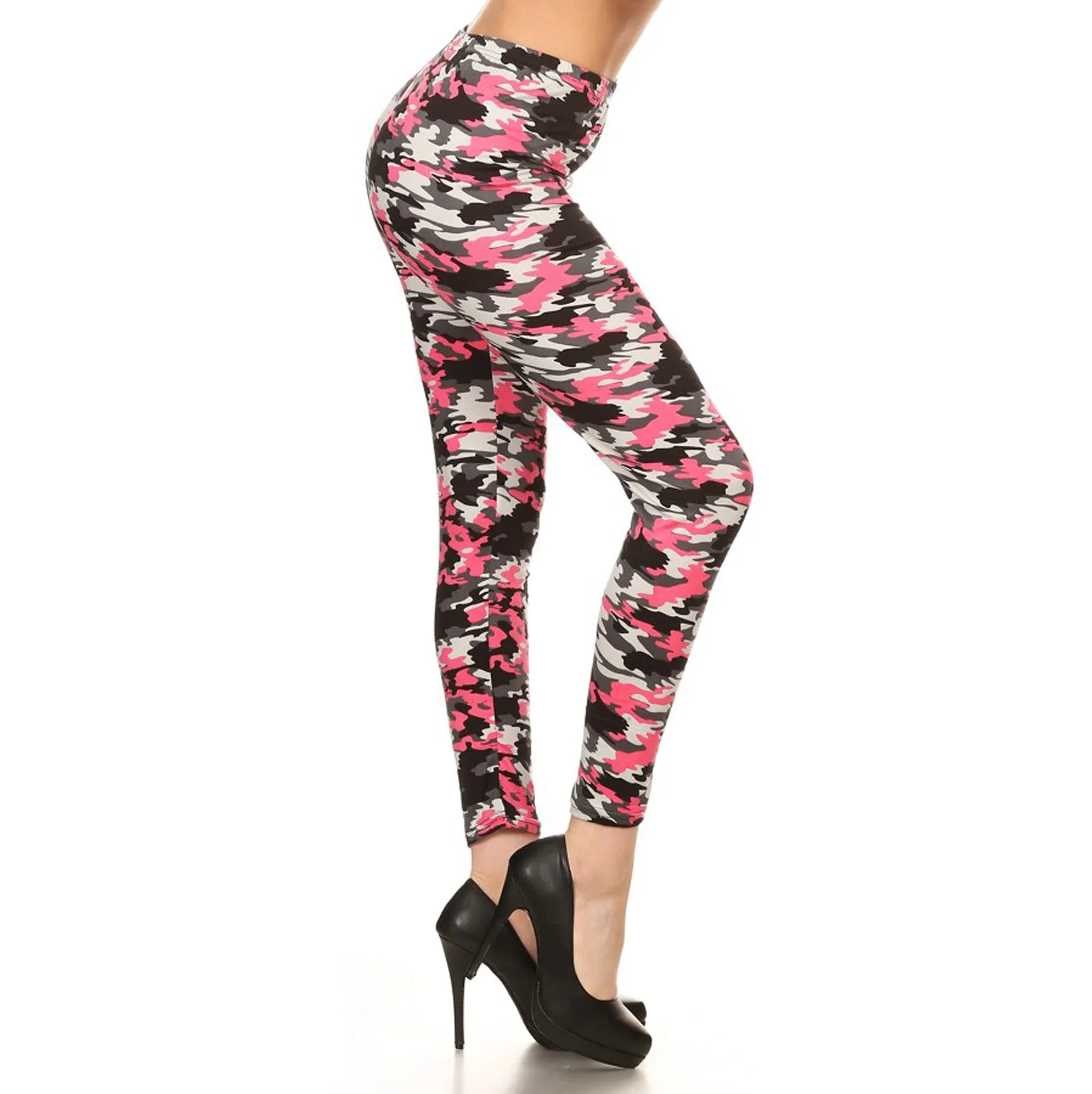Vulcinity Pink Camouflage Print Leggings