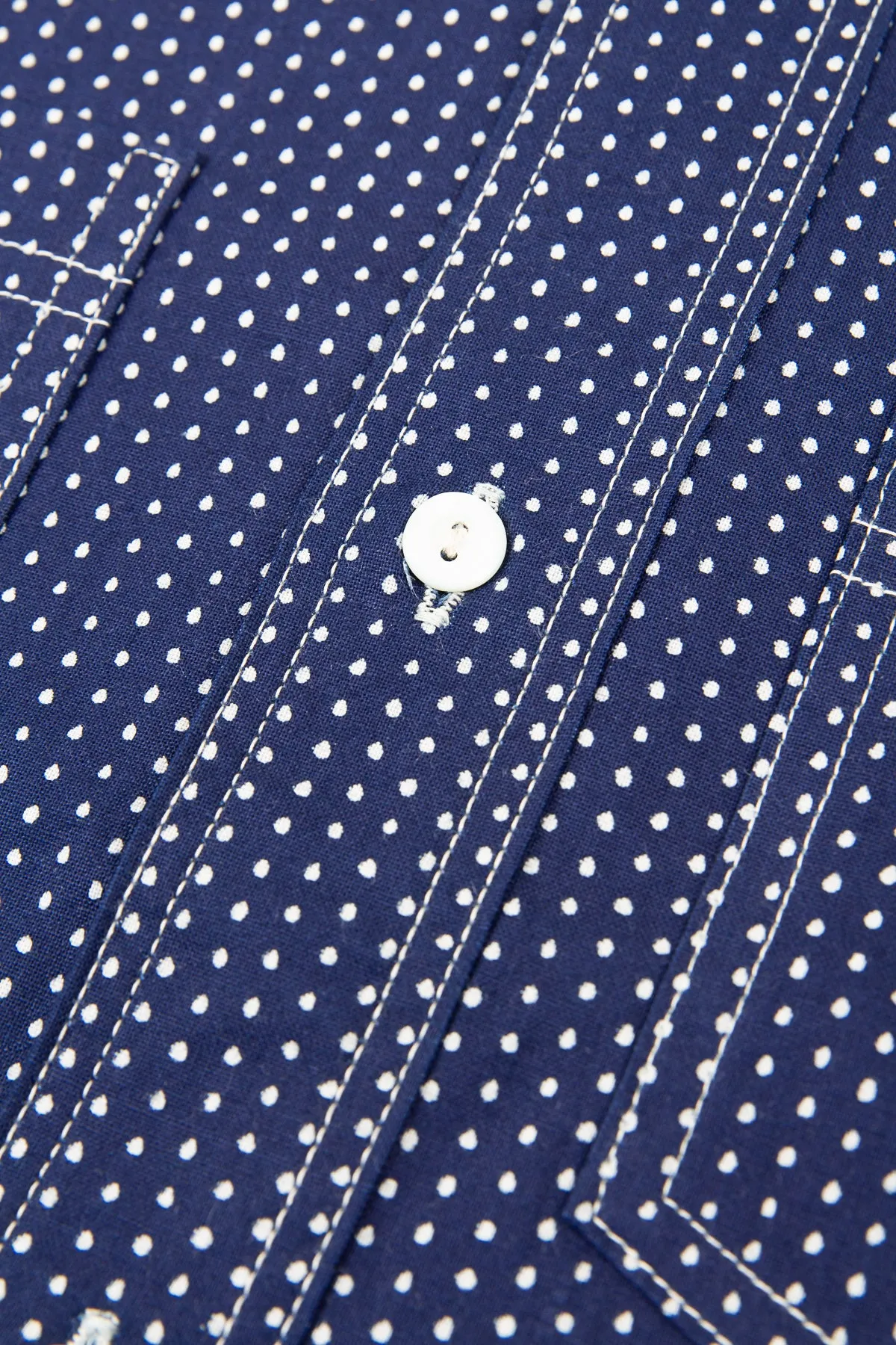 Warehouse & Co Wide Awake Shirt Indigo Wabash Dot Pattern