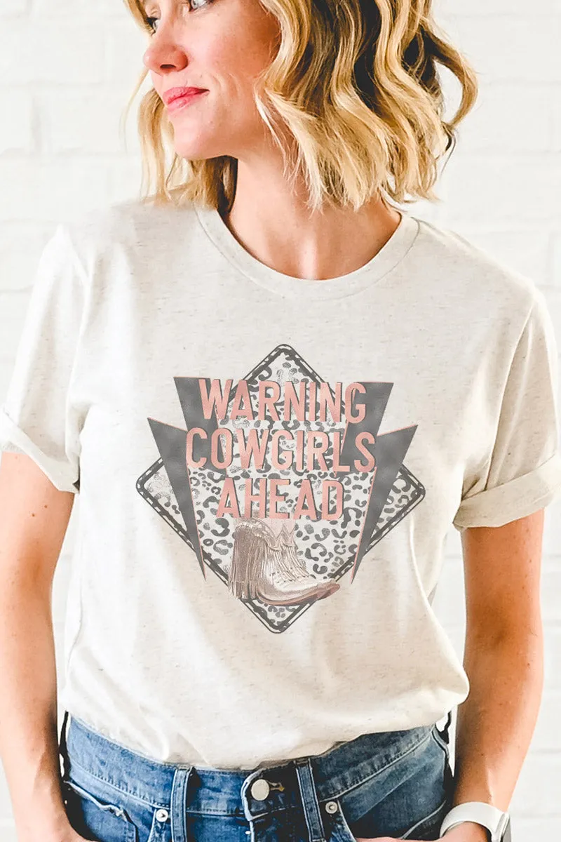 Warning Cowgirls Ahead Tri-Blend Short Sleeve Tee