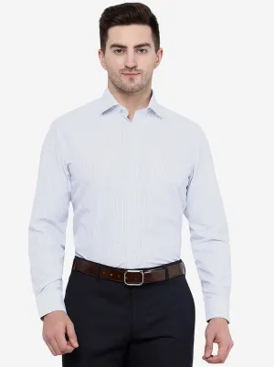 White & Blue Checked Regular Fit Formal Shirt | Greenfibre