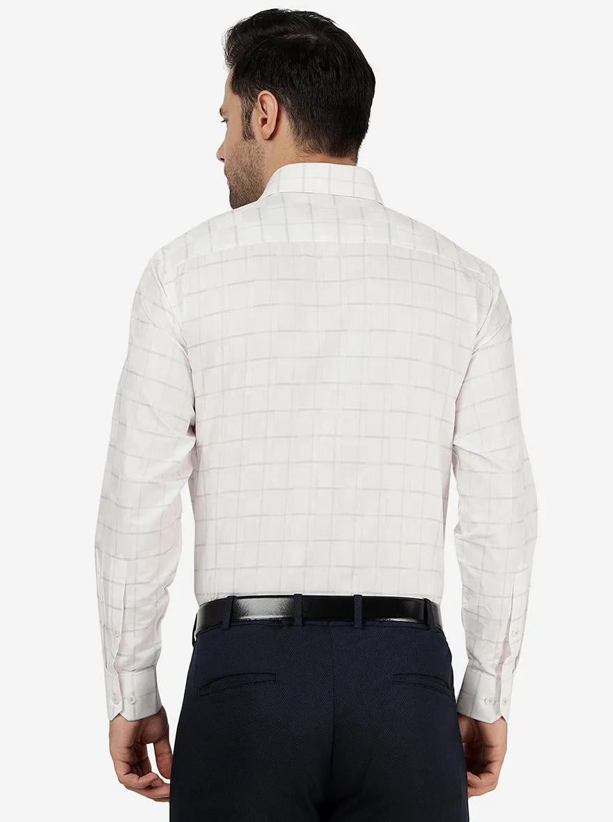 White Checked Regular Fit Formal Shirt | Greenfibre