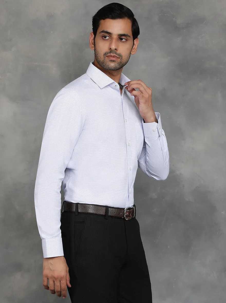 White Checked Slim Fit Formal Shirt | GreenFibre