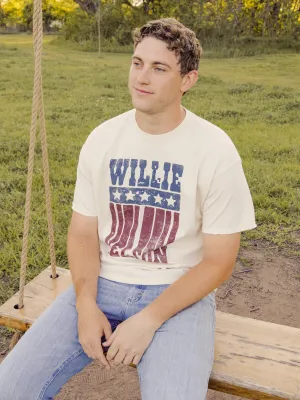 Willie Nelson Stars Off White Thrifted Tee