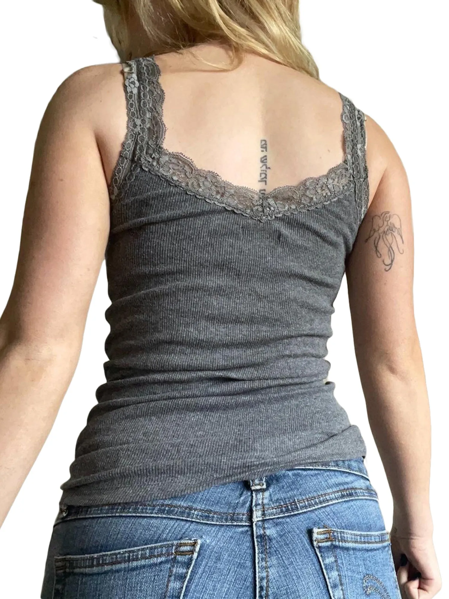Women s Fashion Lace Patchwork Tank Tops Sleeveless Vests Summer Slim Fit Crop Tops Streetwear with a Wild Low-Cut Design