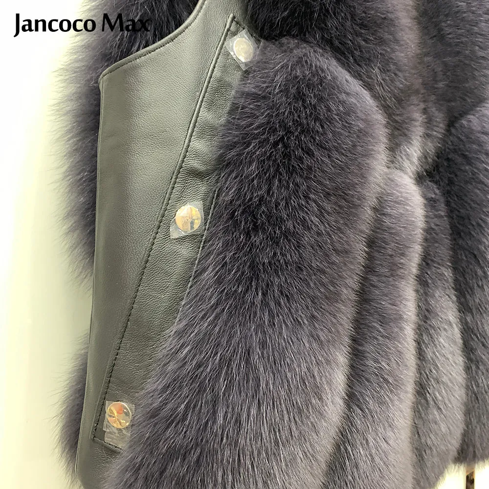 Women Sleeveless Winter Real Fox Fur Gilets Sheepskin Luxury Fur Vest