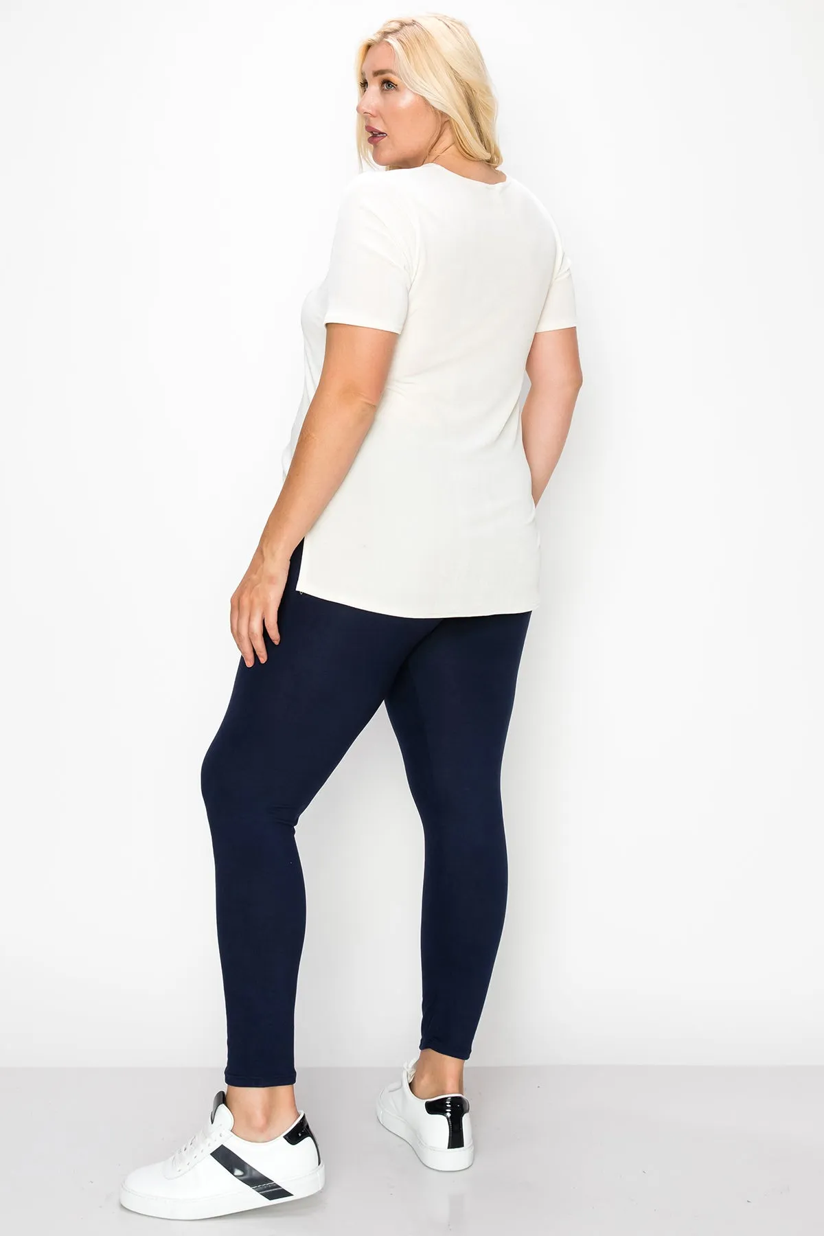Women's Plus Size Elastic Band Waist Stretch Comfy Workout Leggings Pants