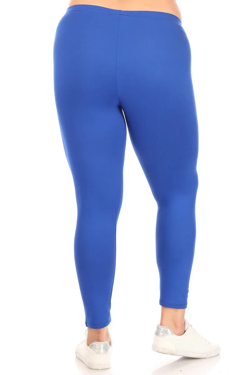 Women's Plus Size Elastic Band Waist Stretch Comfy Workout Leggings Pants