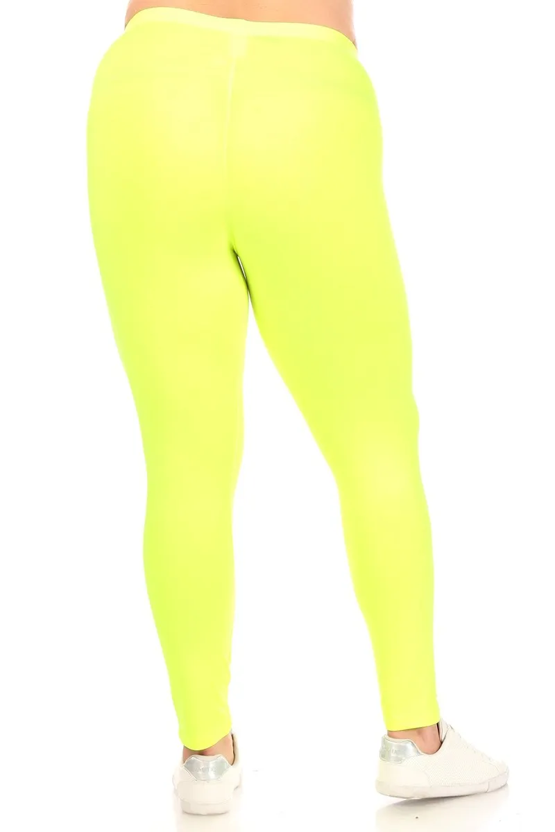 Women's Plus Size Elastic Band Waist Stretch Comfy Workout Leggings Pants