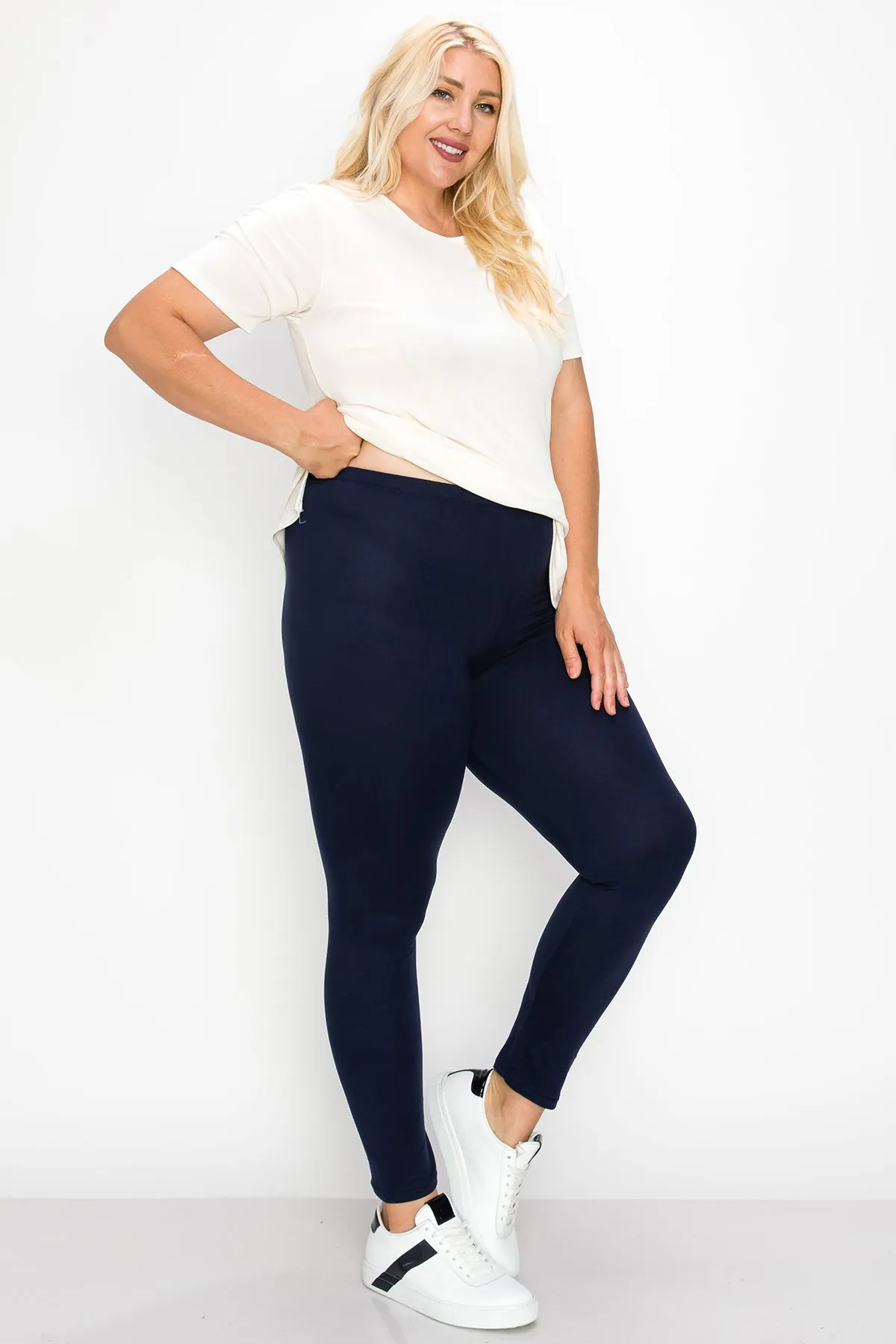 Women's Plus Size Elastic Band Waist Stretch Comfy Workout Leggings Pants